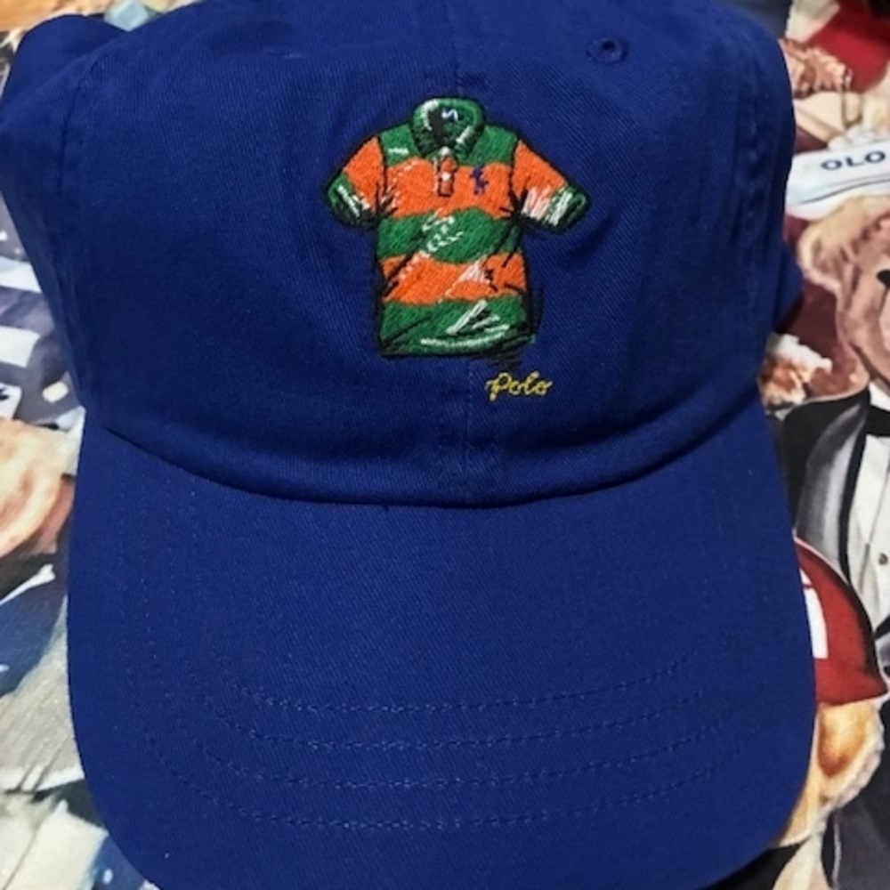 Polo by Ralph Lauren Blue Cap with Embroidered Shirt Design